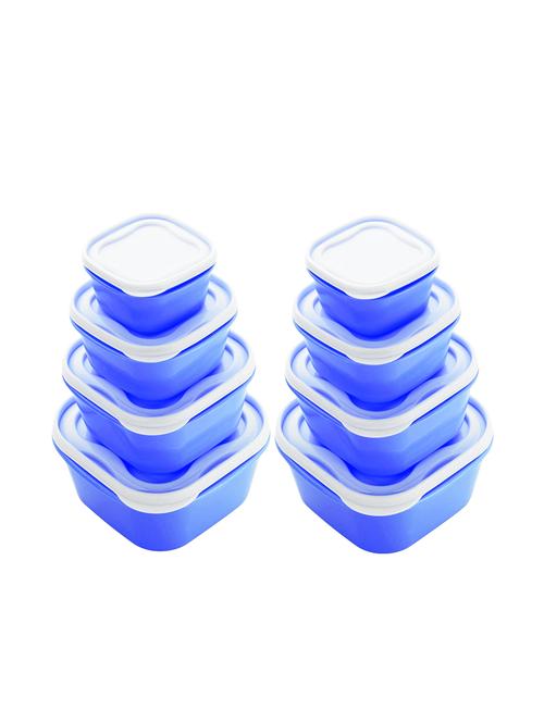 jen blue set of 8 storewell - 2400 ml, 1400 ml, 800 ml, 400 ml grocery container, fridge container - 15315958 - Very Small Image - 1