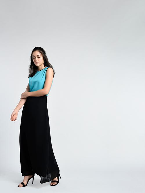contrast piping detail maxi dress - 15316364 - Very Small Image - 1