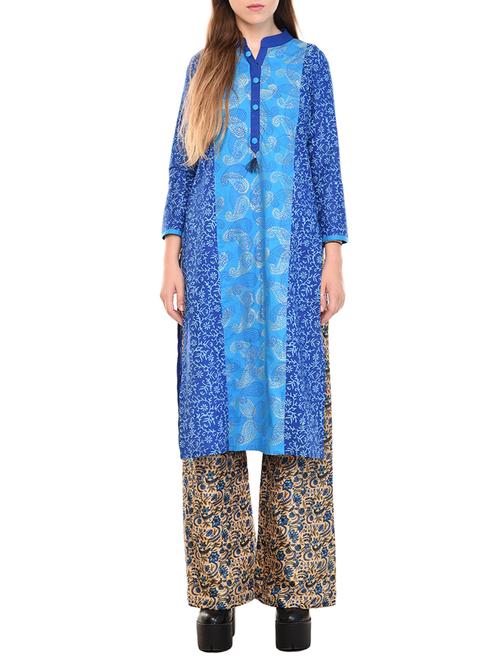 printed straight kurta - 15316419 - Very Small Image - 1