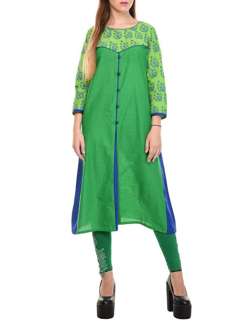 a-line printed kurta - 15316425 - Very Small Image - 1