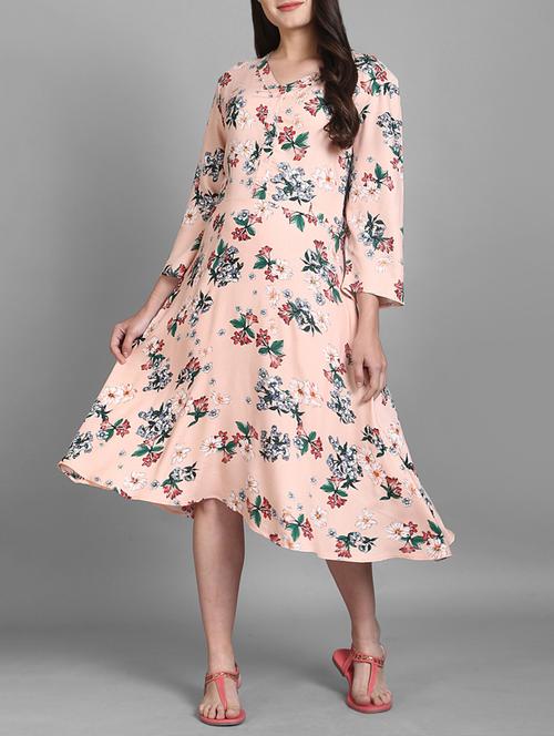 floral asymmetric hem dress - 15316749 - Very Small Image - 1
