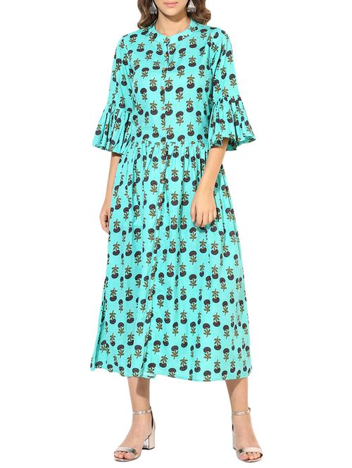 flared bell sleeves kurta - 15317027 - Very Small Image - 1
