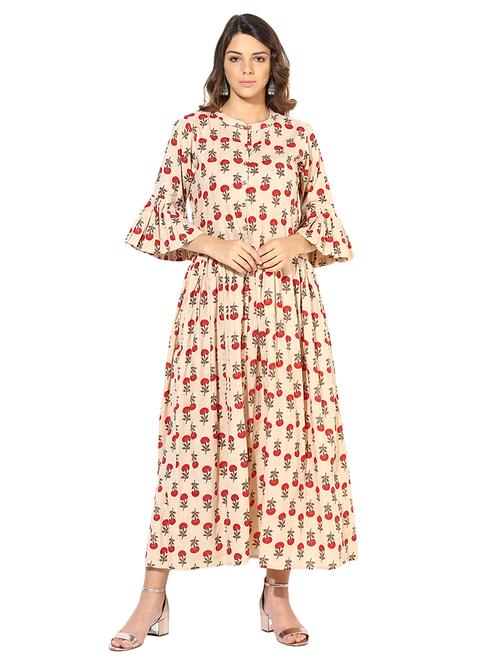 floral printed a-line dress - 15317045 - Very Small Image - 1