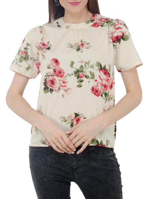 floral pleated neck top - 15318683 - Very Small Image - 1