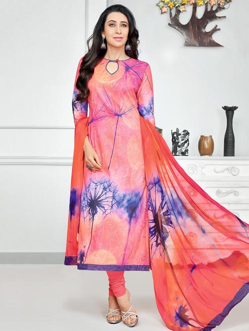 embroidered unstitched churidaar suit - 15318783 - Very Small Image - 1