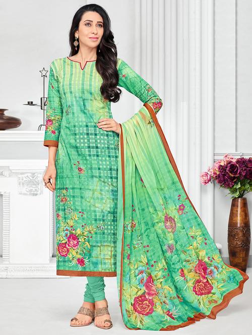 embroidered unstitched churidaar suit - 15318787 - Very Small Image - 1