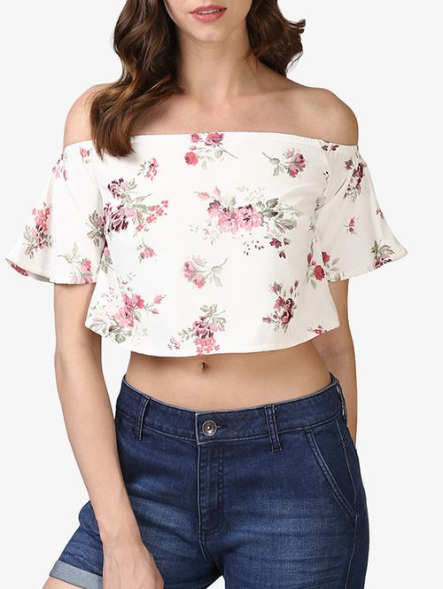 floral off shoulder crop top - 15319563 - Very Small Image - 1