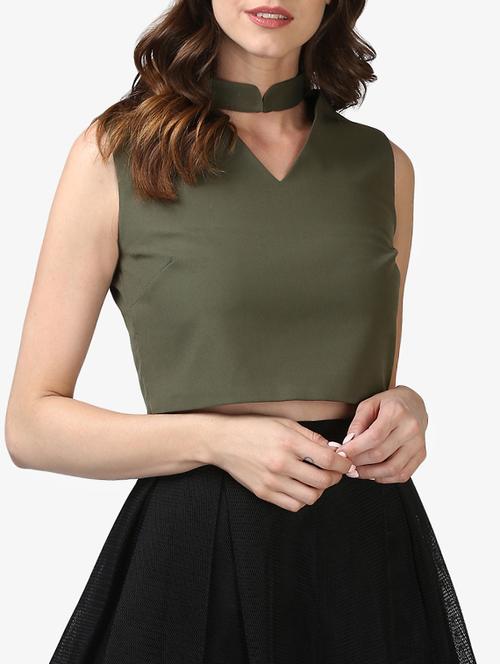 choker neck crop top - 15319566 - Very Small Image - 1