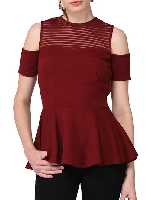 cold shoulder peplum top - 15319644 - Very Small Image - 1