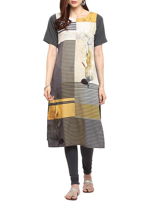 straight printed kurta - 15321059 - Very Small Image - 1