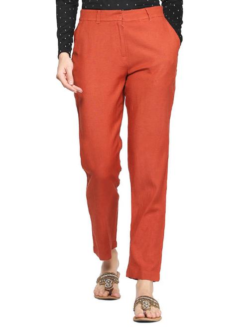 flat front solid trouser - 15321113 - Very Small Image - 1