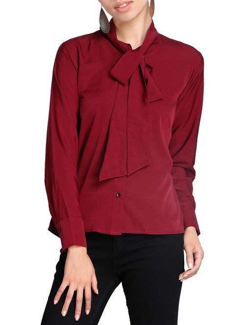 tie-up neck button up top - 15321244 - Very Small Image - 1