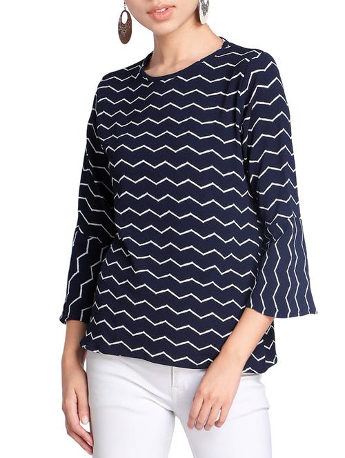 chevron flute sleeved top - 15321245 - Very Small Image - 1