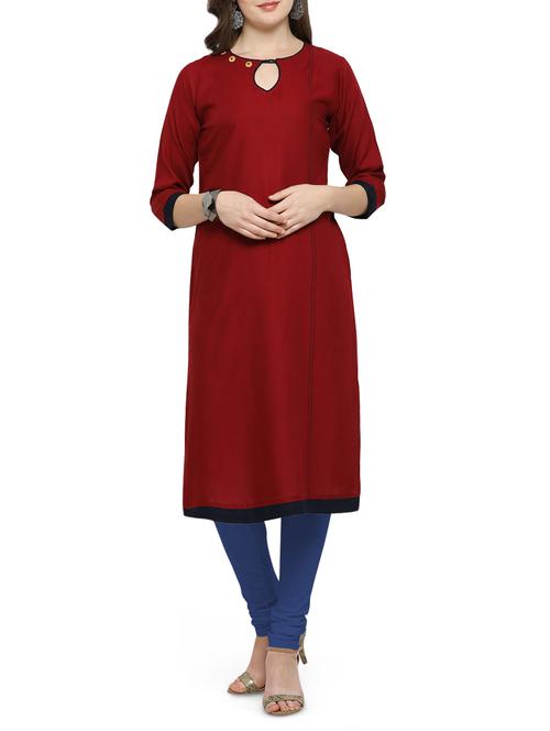 straight key hole kurta - 15321286 - Very Small Image - 1