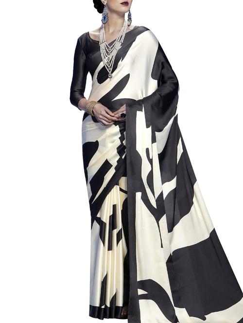 abstract printed saree with blouse - 15323293 - Very Small Image - 1