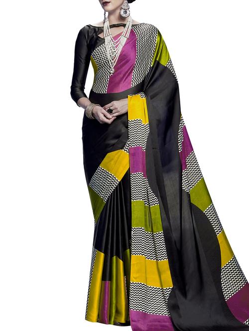 chevron printed saree with blouse - 15323296 - Very Small Image - 1