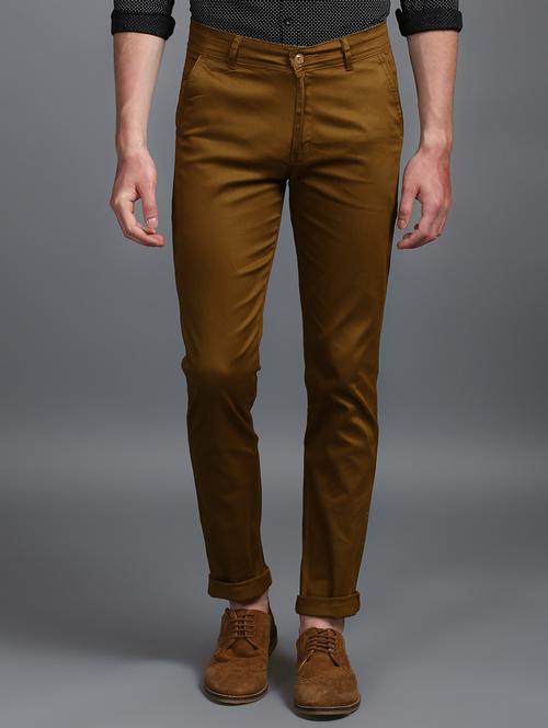 brown viscose chinos casual trouser - 15323319 - Very Small Image - 1