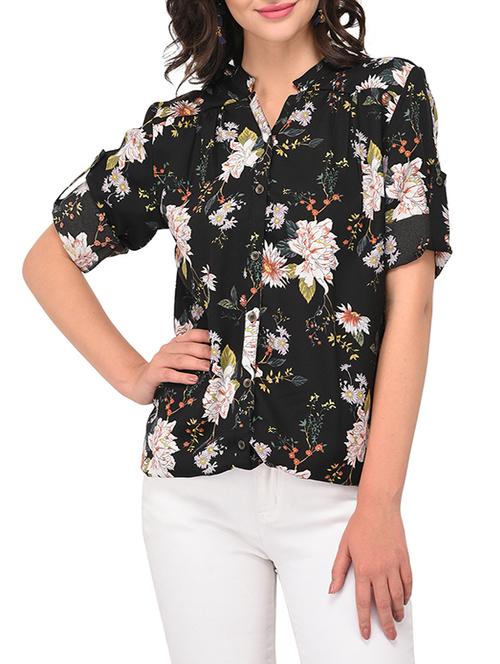floral print button down top - 15323430 - Very Small Image - 1
