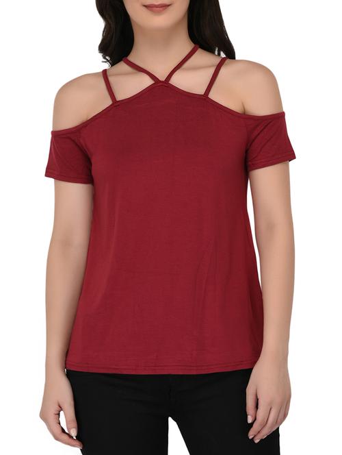halter neck cold shoulder top - 15324088 - Very Small Image - 1