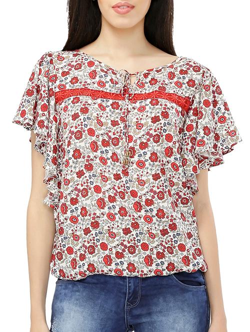 tie up lace detail top - 15324953 - Very Small Image - 1