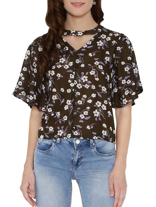 choker neck floral top - 15325019 - Very Small Image - 1
