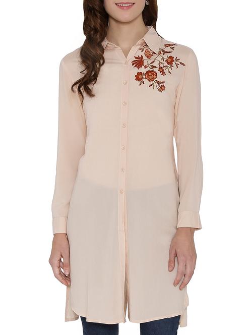 embroidered blush pink tunic - 15325028 - Very Small Image - 1