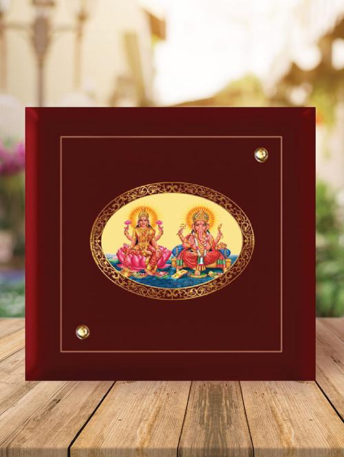 mdf photo frame gold plated royal foil lakshmi ganesh - 15325313 - Very Small Image - 1