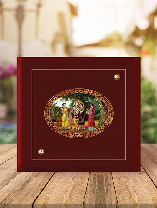 mdf photo frame gold plated royal foil radha krishna with madhuwani - 15325322 - Very Small Image - 1