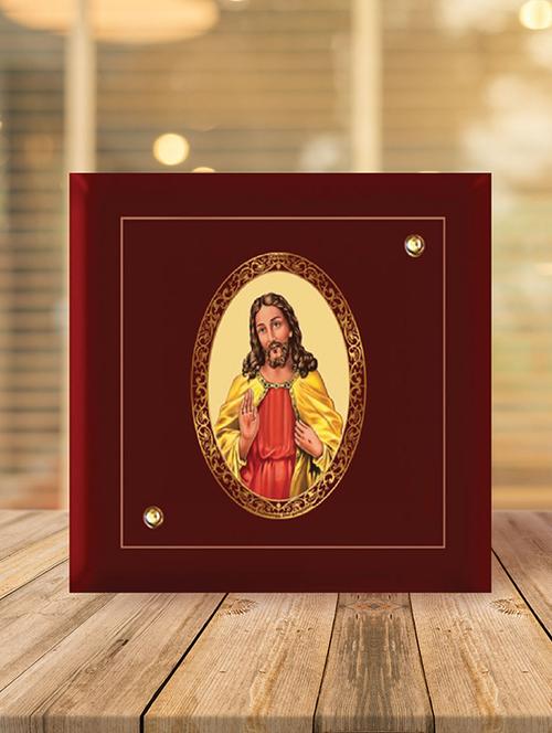 mdf photo frame gold plated royal foil jesus - 15325344 - Very Small Image - 1
