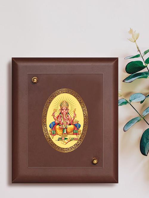 mdf wall hanging frame gold plated royal foil sitting ganesha - 15325348 - Very Small Image - 1