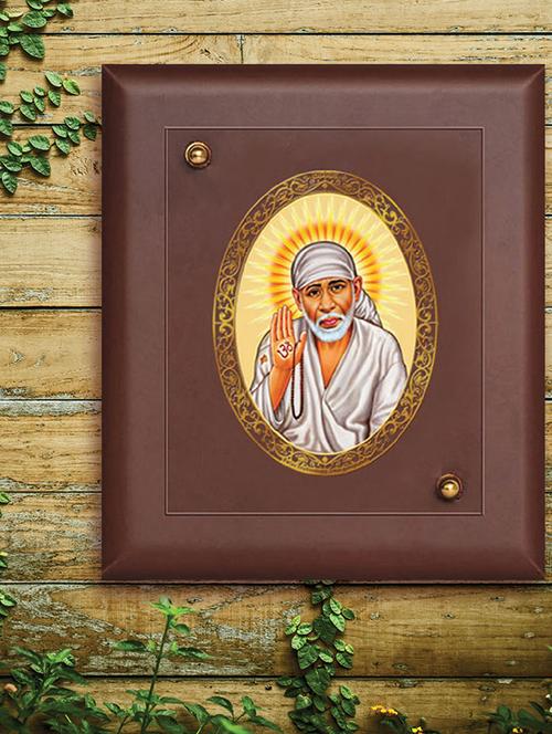 mdf wall hanging frame gold plated royal foil sai baba blessing - 15325413 - Very Small Image - 1