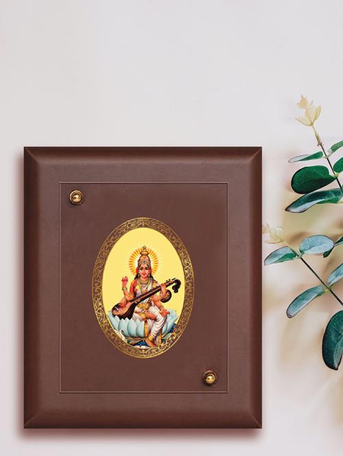 mdf wall hanging frame gold plated royal foil saraswati - 15325414 - Very Small Image - 1