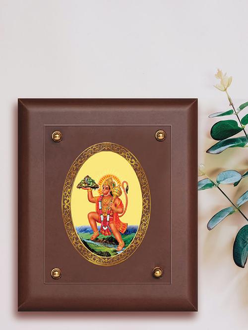 mdf wall hanging frame gold plated royal foil mountain hanuman - 15325439 - Very Small Image - 1