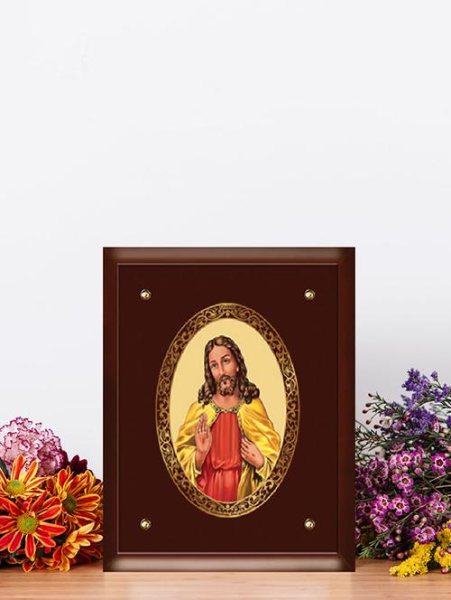 mdf wall hanging frame gold plated royal foil jesus - 15325503 - Very Small Image - 1