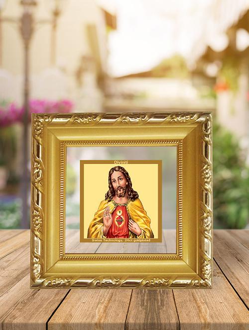 double glass photo frame gold plated jesus - 15325514 - Very Small Image - 1