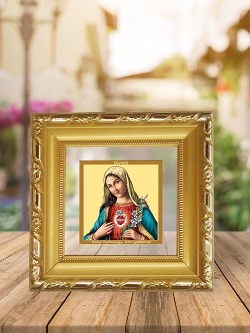 double glass photo frame gold plated mother merry - 15325544 - Very Small Image - 1