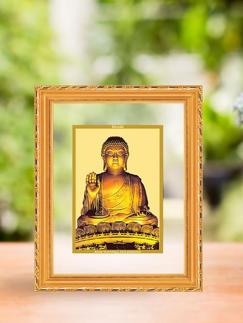 double glass wall hanging frame gold plated buddha - 15325566 - Very Small Image - 1