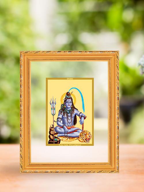 double glass wall hanging frame gold plated sitting shiva - 15325598 - Very Small Image - 1