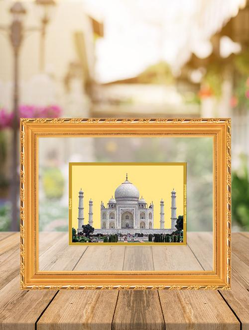 double glass wall hanging frame gold plated taj mahal - 15325599 - Very Small Image - 1