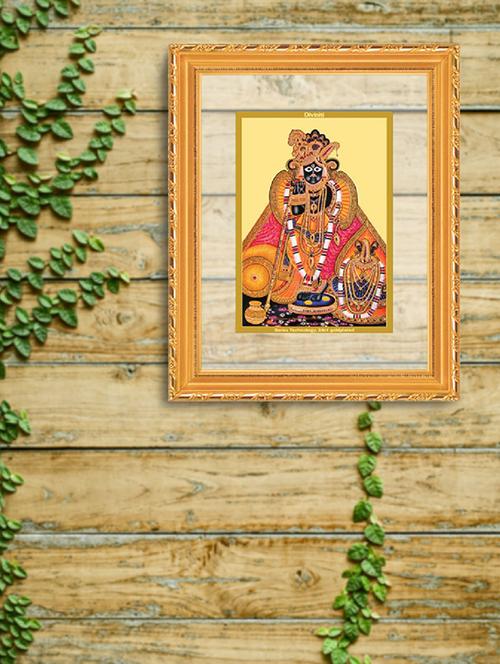 double glass wall hanging frame gold plated bankey bihari - 15325605 - Very Small Image - 1