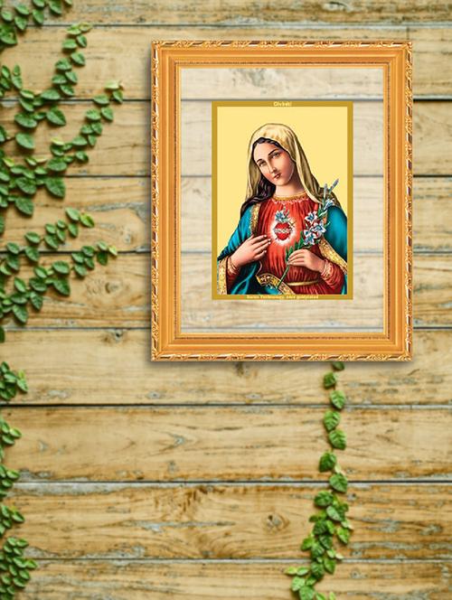 double glass wall hanging frame gold plated mother merry - 15325612 - Very Small Image - 1