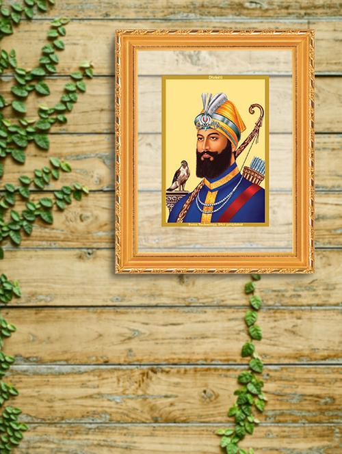 double glass wall hanging frame gold plated guru gobind singh - 15325627 - Very Small Image - 1