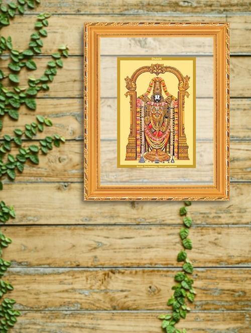 double glass wall hanging frame gold plated tirupati bala ji - 15325642 - Very Small Image - 1