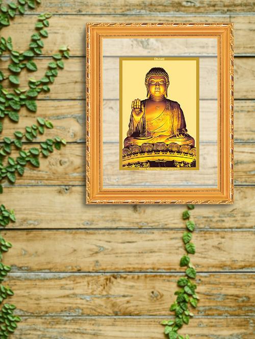 double glass wall hanging frame gold plated buddha - 15325648 - Very Small Image - 1
