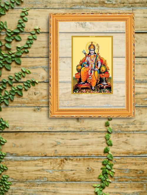 double glass wall hanging frame gold plated sitting ram - 15325662 - Very Small Image - 1