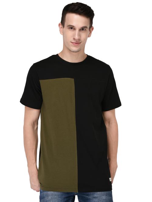 multi colored cotton color block t-shirt - 15325937 - Very Small Image - 1