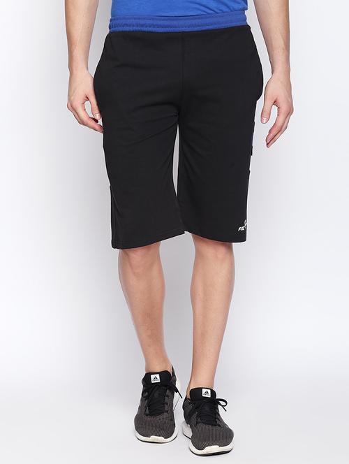 black cotton blend shorts - 15325988 - Very Small Image - 1