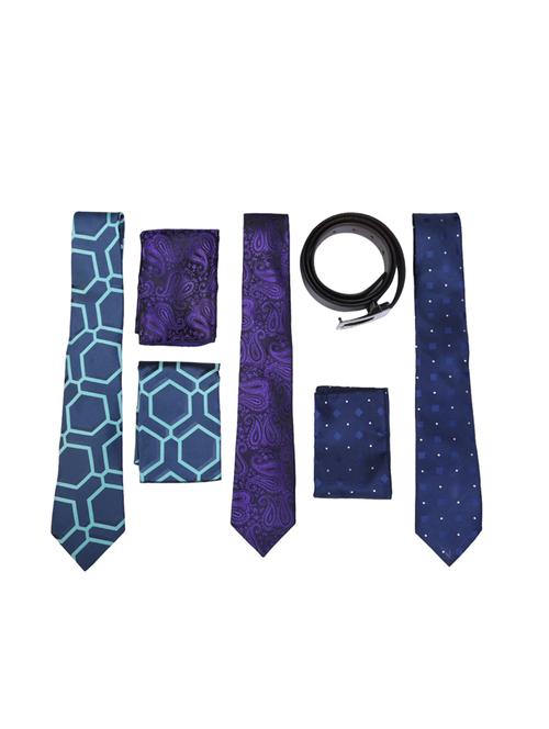 multi colored micro fiber tie with belt and pocketsquare - 15326431 - Very Small Image - 1