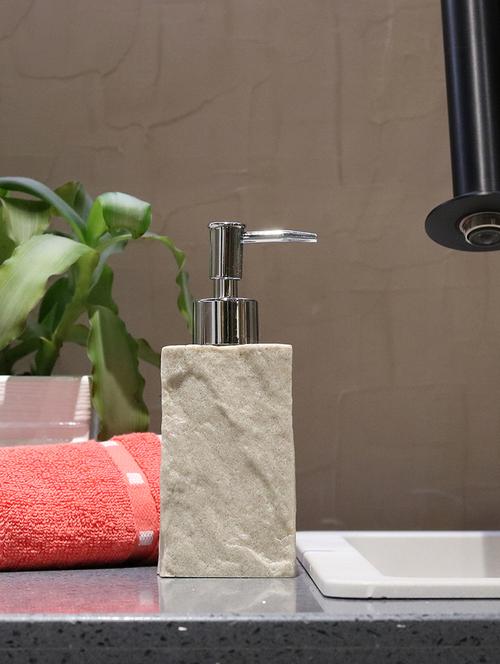 liquid soap dispenser, grey polyresin soap dispenser for kitchen, bathroom or common basin - 15327149 - Very Small Image - 1