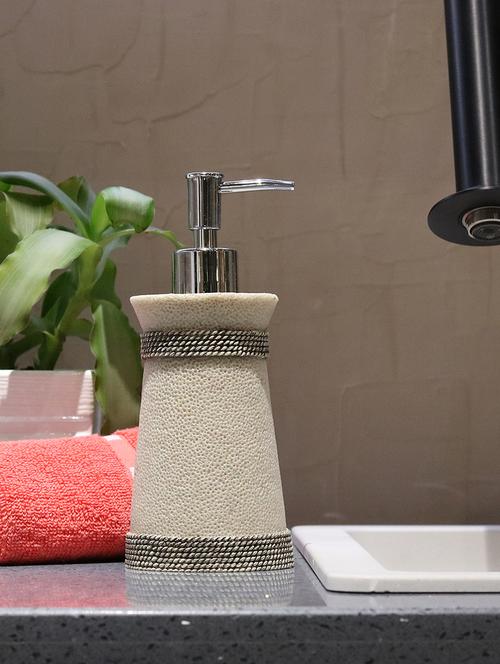 liquid soap dispenser, grey polyresin soap dispenser for kitchen, bathroom or common basin - 15327151 - Very Small Image - 1